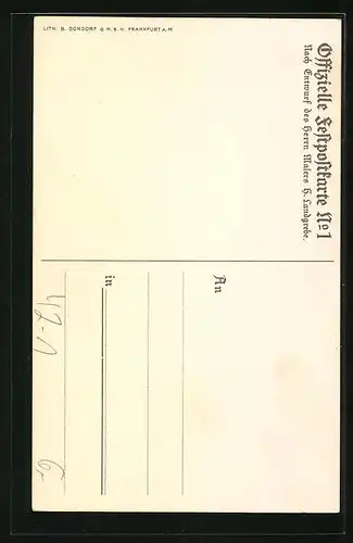 Künstler-AK Frankfurt a. M., 17. Deutsches Bundes- & Goldenes Jubiläums-Schiessen 1912, Schütze mit Gewher
