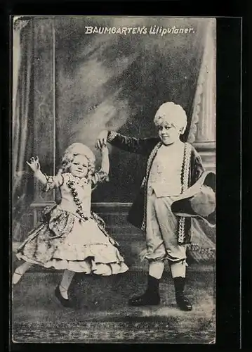 AK Baumgarten`s Liliputaner, Paar beim Tanz