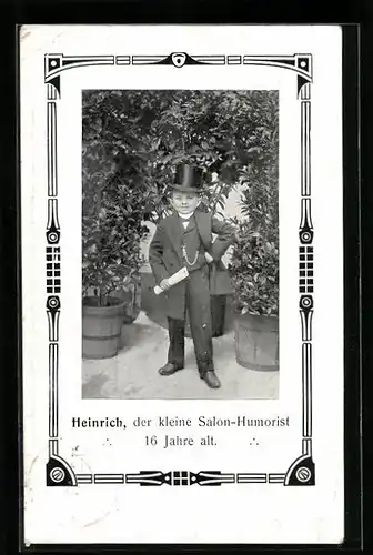 AK Heinrich, Der kleine Salon-Humorist, 16 Jahre alt, Liliputaner