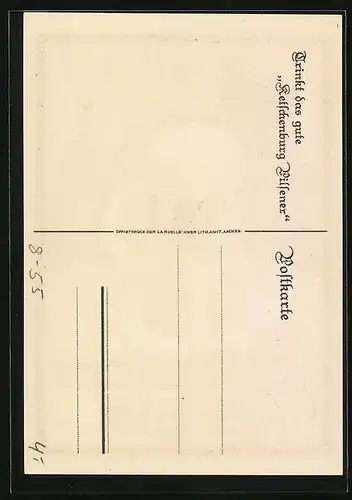 Künstler-AK Brauerei-Werbung für Ketschenburg-Pilsener, seit 1817