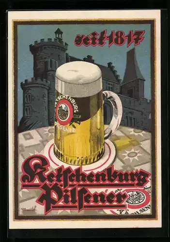 Künstler-AK Brauerei-Werbung für Ketschenburg-Pilsener, seit 1817