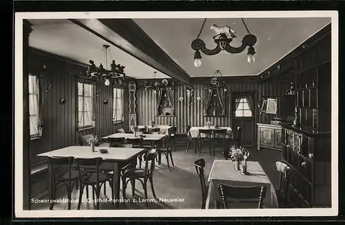 AK Neuweier, Innenansicht des Gasthaus zum Lamm, Schwarzwaldstube