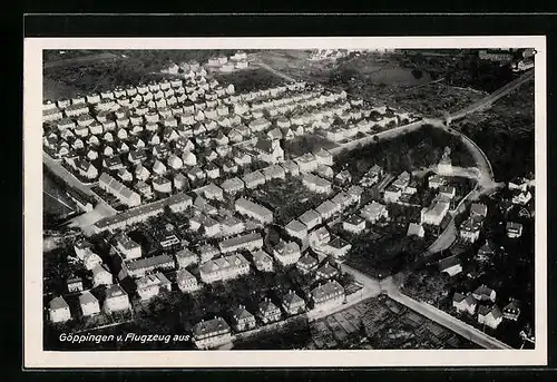 AK Göppingen, Blick auf die Neubausiedlung vom Flugzeug aus gesehen