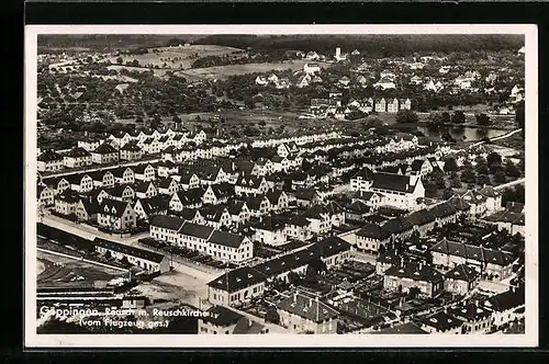 AK Göppingen-Reusch, Blick auf den Ortsteil mit Neubausiedlung