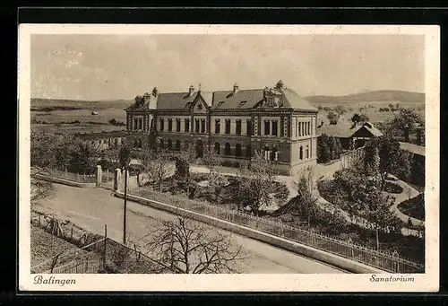 AK Balingen, Strasse am Sanatorium