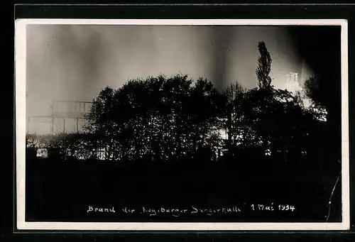 AK Augsburg, Brand der Augsburger Sängerhalle 1934