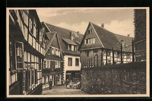 AK Langenberg, Alte Häuser in der Hellerstrasse