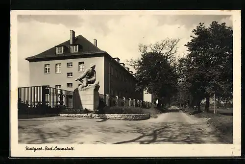AK Stuttgart-Bad Cannstatt, Strassenfront der Flandern-Kaserne