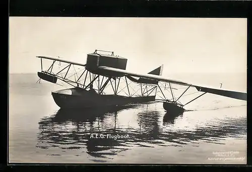 Foto-AK Sanke Nr.: Wasserflugzeug des Herstellers A.E.G.