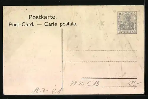 AK Ganzsache PP20 C19: Stuttgart, 25. Stiftungsfest des Württ. Philatelisten Verein 7.-9.6.1907