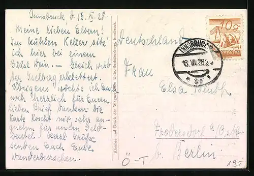 AK Innsbruck, Gaststätte Alt-Insprugg in der Maria-Theresienstr. 16
