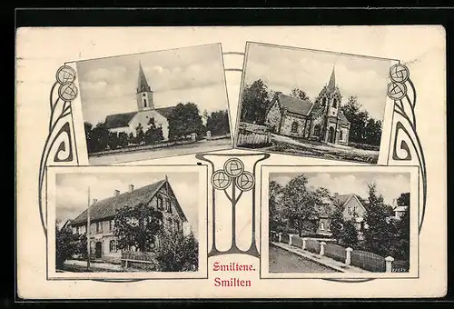 AK Smilten, Ortsansicht mit Kirche