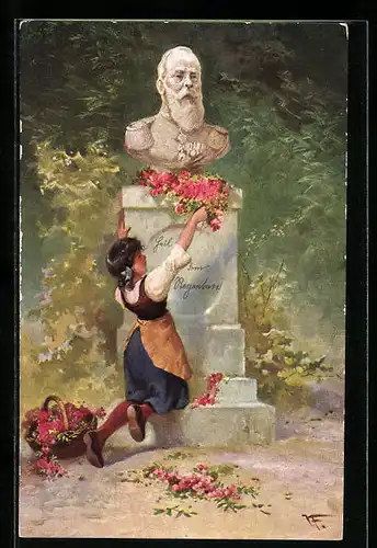 Künstler-AK Ganzsache Bayern PP27C8 /01: 90. Geburtstag des Prinzregenten Luitpold von Bayern 12. März 1911