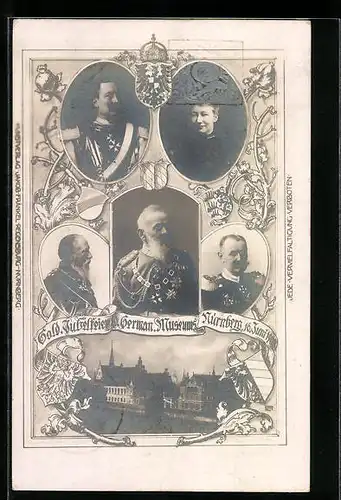 AK Ganzsache Bayern PP15C43 /02: Nürnberg, Gold. Jubelfeier d. German. Museum 1902, Prinzregent Luitpold