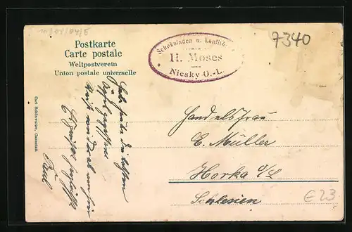 AK Eybach, Ortspartie mit Kirche und Teich