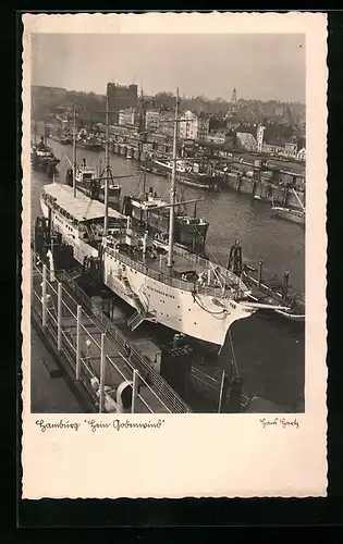 AK Hamburg, Segelschiff Hein Godenwind im Hafen