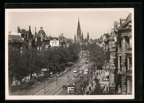 AK Berlin-Charlottenburg, Partie am Kurfürstendamm, Strassenbahn