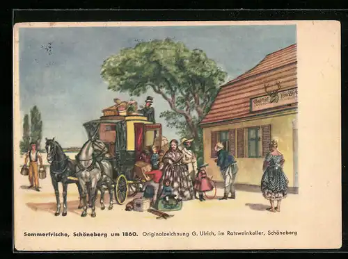 AK Berlin-Schöneberg, Sommerfrische um 1860, Ratsweinkeller