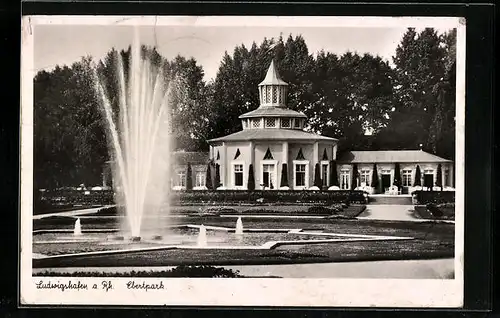 AK Ludwigshafen a. Rh., Brunnen im Ebertpark