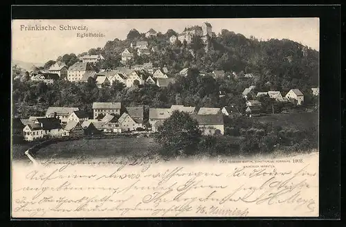 AK Egloffstein /Fränkische Schweiz, Ortsansicht mit Umland