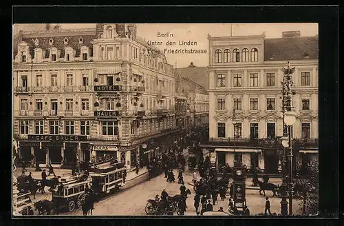AK Berlin, Unter den Linden, Ecke Friedrichstrasse