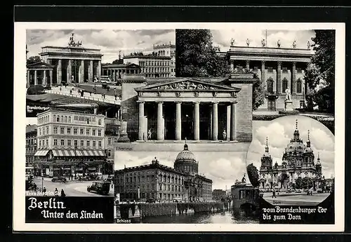 AK Berlin, Unter den Linden, Brandenburger Tor, Ehrenmal