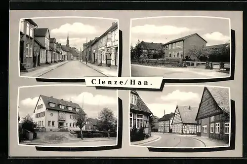 AK Clenze /Han., Strassenpartien mit Wohnhäusern