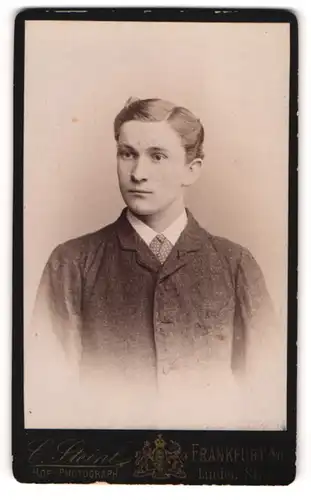 Fotografie C. Steinl, Frankfurt / Oder, junger Mann Ernst Bocke, 1890