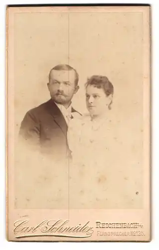 Fotografie Carl Schneider, Reichenbach i. V., Frau Klara Dietel mit ihrem Mann
