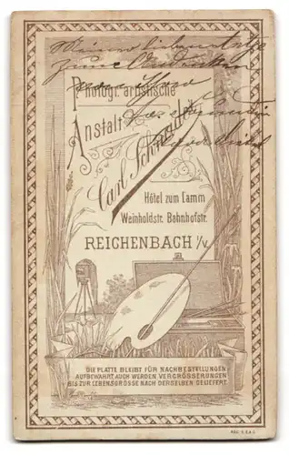 Fotografie Carl Schneider, Reichenbach i. V., junge Frau Klara Dietel