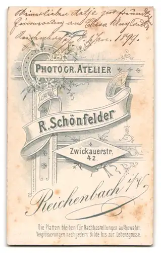 Fotografie R. Schönfelder, Reichenbach i. V., junge Frau Clara im dunklen Kleid mit Halskette