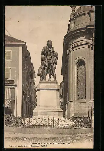 AK Yverdon, Monument Pestalozzi