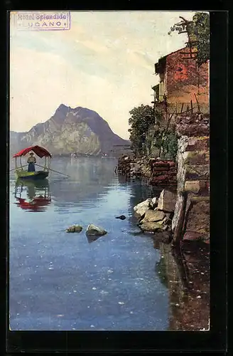 AK Lugano, Hotel Splendide, Ruderpartie