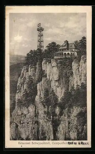 AK Gempenfluh, Restaurant Schwyzerhüsli mit Aussichtsturm