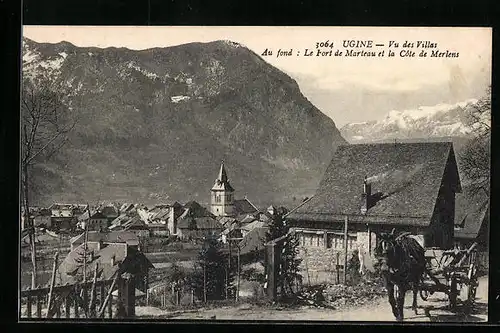 AK Ugine, Vu des Villas, le Fort de Marteau et la Côte de Merlens