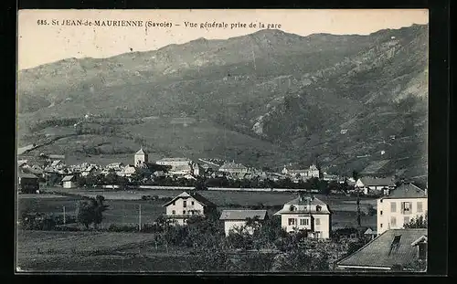 AK St-Jean-de-Maurienne, Vue générale prise de la gare