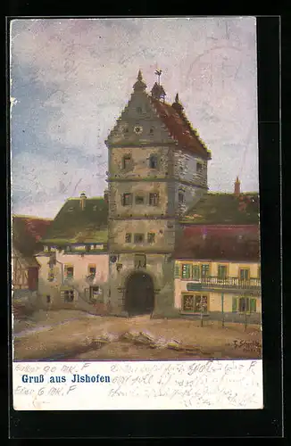AK Ilshofen, Strassenpartie mit Stadttor
