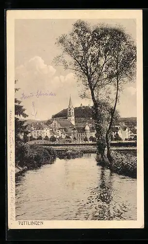 AK Tuttlingen, Ortsansicht mit See