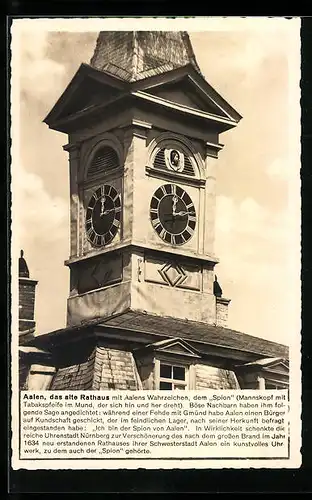 AK Aalen, Teilansicht altes Rathaus