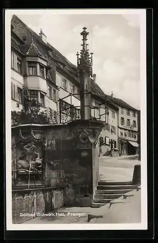 AK Schwäb. Hall, Pranger, Strassenpartie mit Wohnhäusern