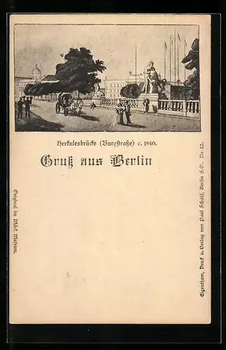 AK Berlin, Herkulesbrücke, Burgstrasse