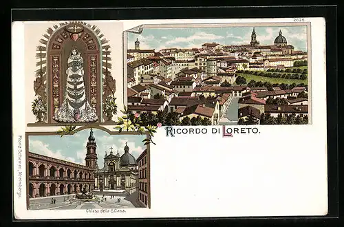 Lithographie Loreto, Panorama, Chiesa della S. Casa