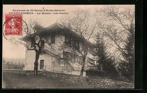 AK Champagneux, La Mairie, Les Ecoles