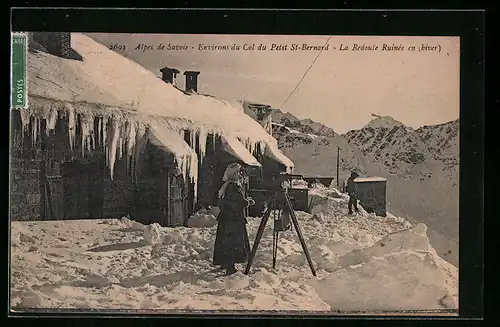 AK St-Bernard, Le Col du Petit St-Bernard, La Redoute Ruinée en hiver