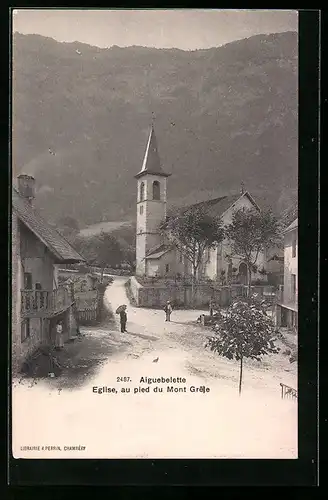 AK Aiguebelette, Eglise, au pied du Mont Grêle