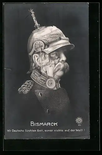 AK Bismarck mit Pickelhaube, Metamorphose
