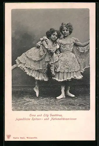 AK Erna und Elly Dentlères, Jugendliche Spitzen- und Nationaltänzerinnen