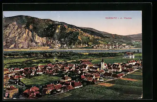 AK Rossatz /Wachau, Teilansicht mit Donaublick