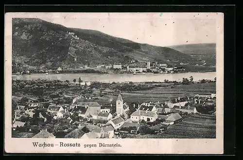 AK Rossatz /Wachau, Totalansicht gegen Dürnstein