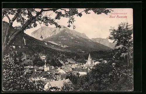 AK Bad Aussee, Teilansicht aus der Vogelschau